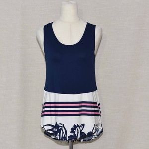 ModCloth GILLI Parfait Buffet Jersey tank top Navy